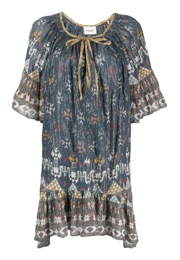 MARANT ÉTOILE graphic-print cotton dress - Blu