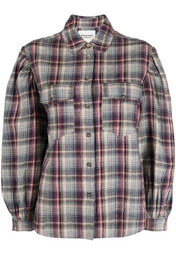 MARANT ÉTOILE plaid puff-sleeve shirt - Toni neutri