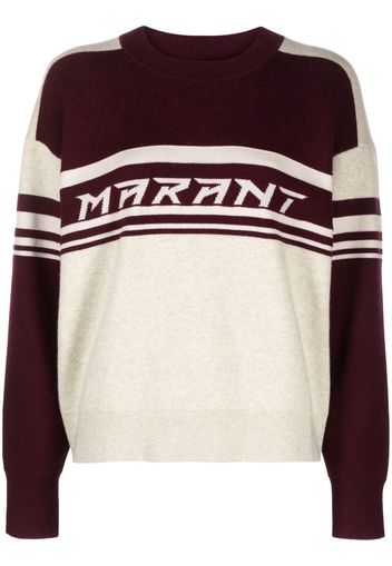 MARANT ÉTOILE Callie logo-intarsia jumper - Viola