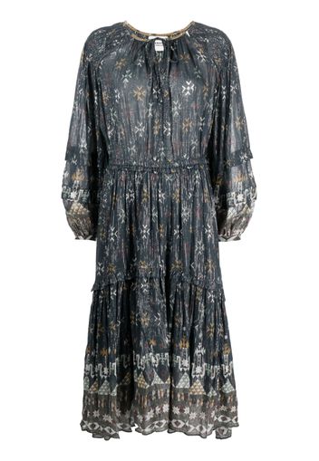 MARANT ÉTOILE Fratela graphic-print cotton midi dress - Blu