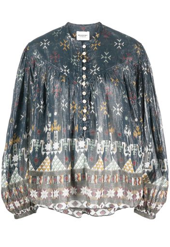 MARANT ÉTOILE graphic-print button-up blouse - Blu