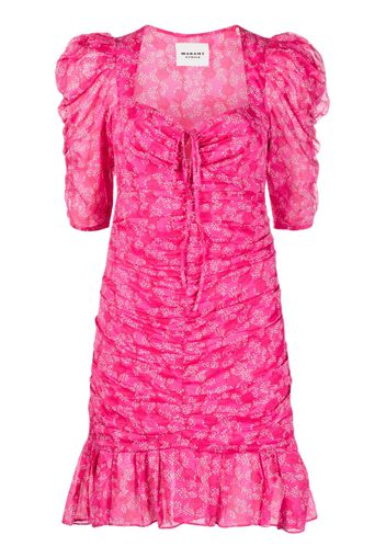 MARANT ÉTOILE floral-print ruched mini dress - Rosa