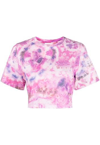 MARANT ÉTOILE tie-dye cropped cotton T-shirt - Rosa