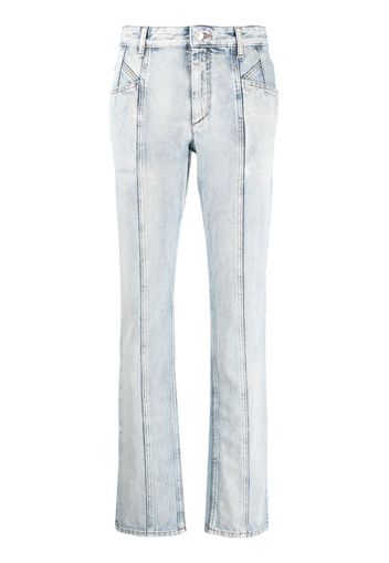 MARANT ÉTOILE seam-detailing cotton straight-leg jeans - Blu