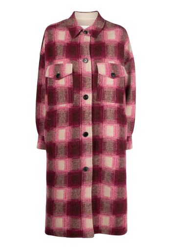 MARANT ÉTOILE virgin-wool blend checked coat - Rosa