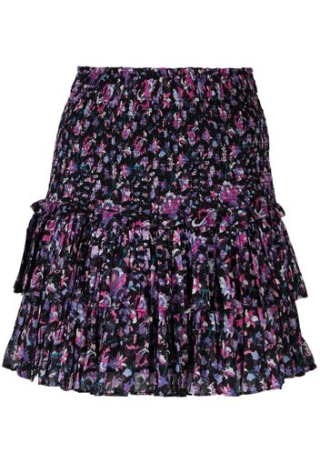 MARANT ÉTOILE Naomi floral-print ruffled miniskirt - Nero