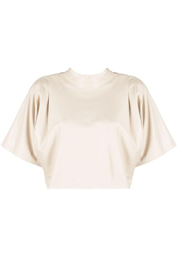 MARANT ÉTOILE cropped faux-leather T-shirt - Toni neutri