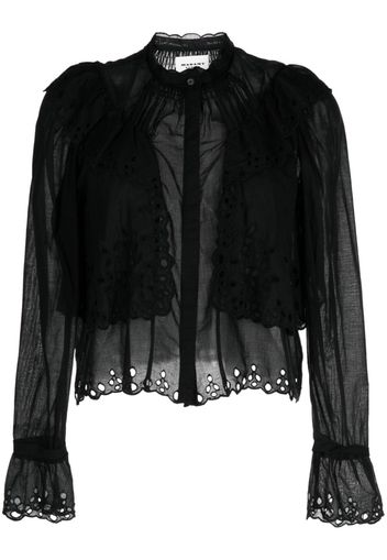 MARANT ÉTOILE Kelmon broderie-anglaise blouse - Nero