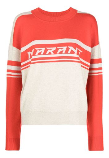 MARANT ÉTOILE Callie intarsia-knit logo jumper - Arancione