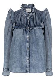 MARANT ÉTOILE Camicia denim con ruches - Blu