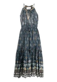 MARANT ÉTOILE graphic-print halterneck midi dress - Blu