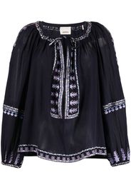 MARANT ÉTOILE embroidered-design long-sleeve blouse - Blu