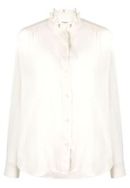 MARANT ÉTOILE frilled-neck organic cotton shirt - Toni neutri