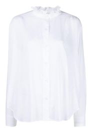 MARANT ÉTOILE frilled-neck cotton shirt - Bianco