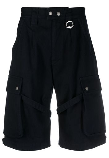 MARANT strap-detailing cotton cargo shorts - Blu