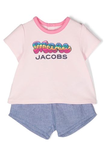 Marc Jacobs Kids logo-print shorts tracksuit - Rosa