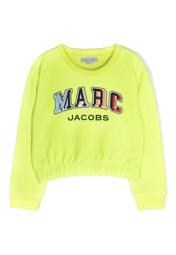 Marc Jacobs Kids logo-embroidered crew-neck sweatshirt - Giallo