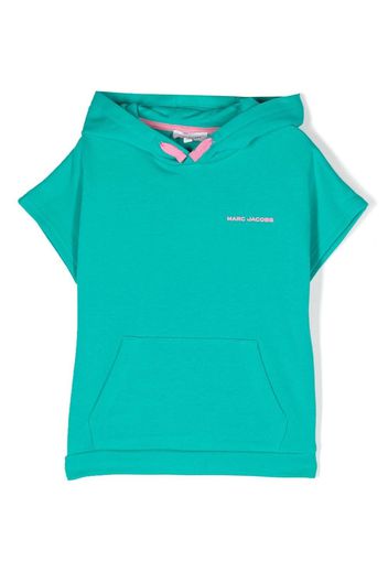 Marc Jacobs Kids logo-embossed short-sleeved hoodie - Verde