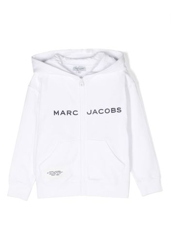 Marc Jacobs Kids logo-print zip-up hoodie - Bianco