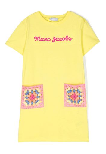 Marc Jacobs Kids embroidered-logo cotton dress - Giallo