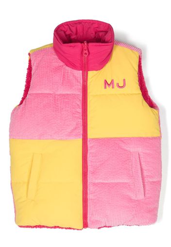 Marc Jacobs Kids logo-embroidered reversible puffer jacket - Rosa