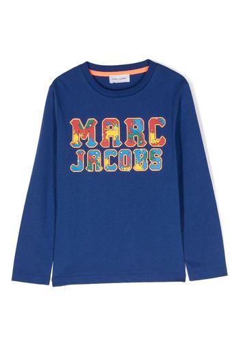 Marc Jacobs Kids logo-print long-sleeved T-shirt - Blu