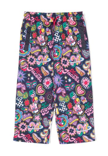 Marc Jacobs Kids Patches-print cotton trousers - Viola