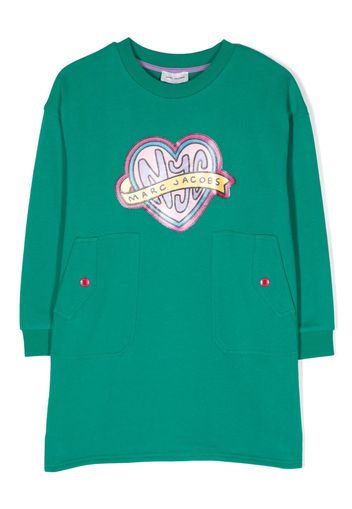 Marc Jacobs Kids Abito modello maglione con stampa - Verde