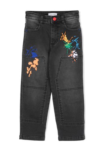 Marc Jacobs Kids Jeans dritti con ricamo - Grigio