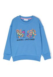 Marc Jacobs Kids logo-embroidered crew-neck sweatshirt - Blu