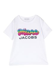 Marc Jacobs Kids flocked-logo crew-neck T-shirt - Bianco