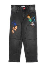 Marc Jacobs Kids Jeans dritti con ricamo - Grigio