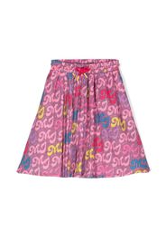 Marc Jacobs Kids monogram-pattern pleated skirt - Rosa