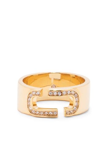 Marc Jacobs crystal-embellished monogram ring - Oro