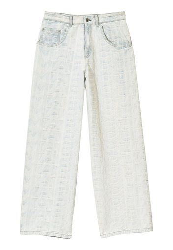 Marc Jacobs Pantaloni denim con motivo monogramma - Grigio