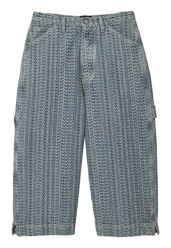 Marc Jacobs Shorts denim con monogramma jacquard - Blu