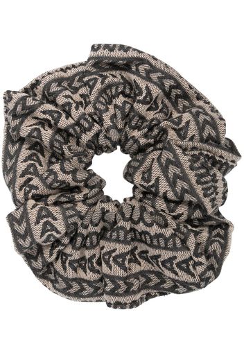 Marc Jacobs monogram-pattern two-tone scrunchie - Nero