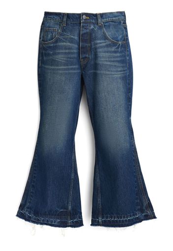 Marc Jacobs logo-patch cropped flared jeans - Blu