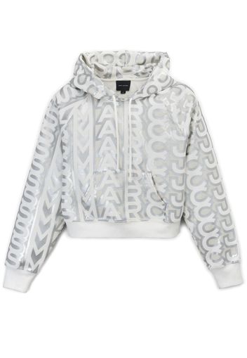 Marc Jacobs cotton monogram-print cropped hoodie - Bianco