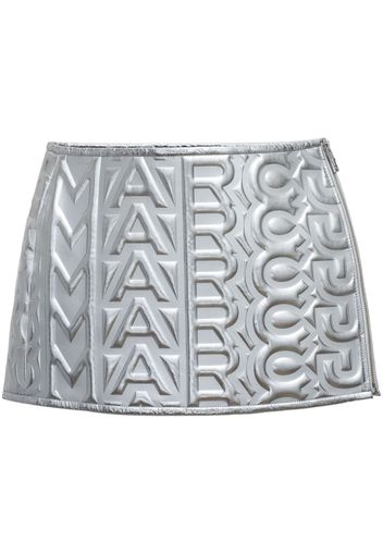 Marc Jacobs logo-embossed metallic-finish miniskirt - Argento