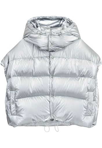 Marc Jacobs logo-embossed hooded puffer vest - Argento