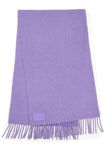 Marc Jacobs Cloud logo-patch fringed scarf - Viola