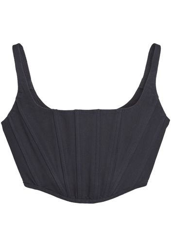 Marc Jacobs leather corset-style cropped top - Nero