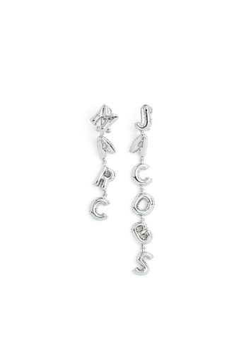 Marc Jacobs Balloon logo-lettering earrings - Argento