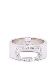 Marc Jacobs crystal-embellished band ring - Argento