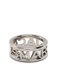 Marc Jacobs embossed monogram logo ring - Argento