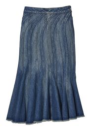 Marc Jacobs Gonna denim Wave a vita alta - Blu