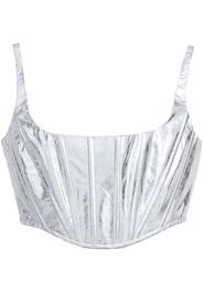 Marc Jacobs leather corset-style cropped top - Argento