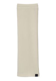 Marc Jacobs logo-appliqué ribbed midi skirt - Toni neutri