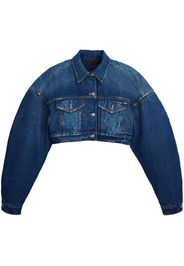 Marc Jacobs cropped puff-sleeves denim jacket - Blu